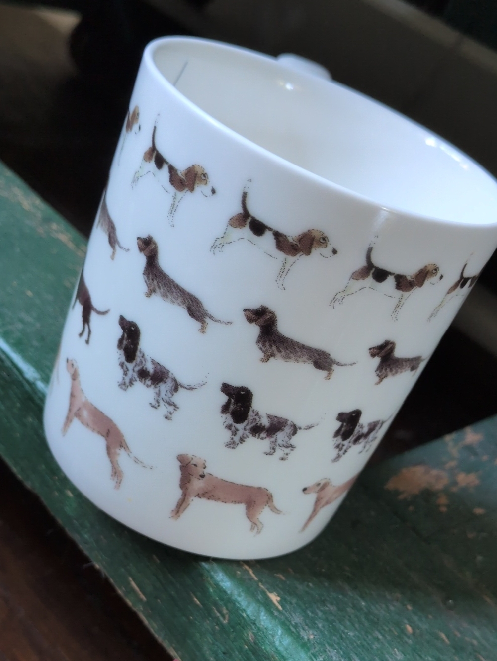 SOPHIE ALLPORT I 'Woof!' Brown Dogs Pattern Fine Bone China Ceramic Mug - Picture 5 of 13